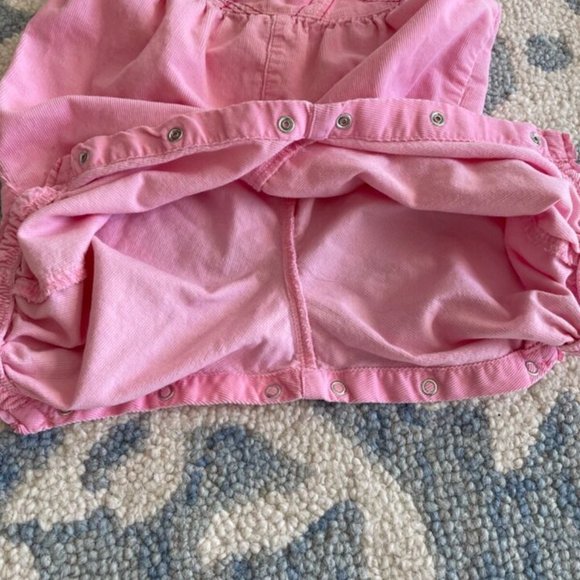 vintage carters baby pink ruffle romper with embroidery and floral applique 6M - Picture 9 of 11